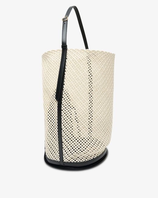 Alaïa White Large Beige Bucket Bag