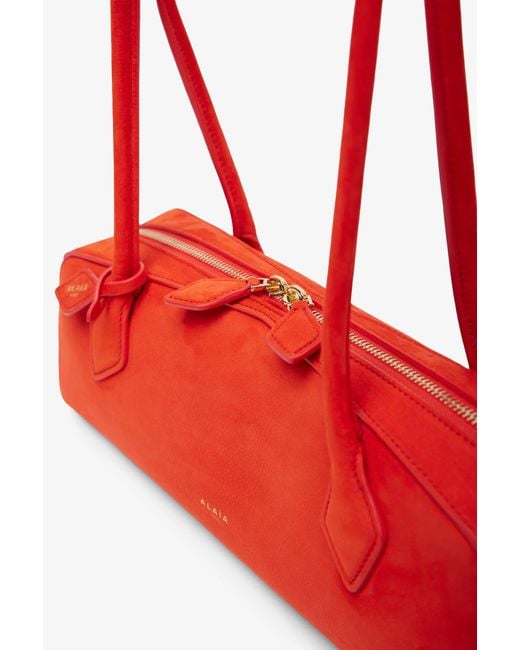 Alaïa Red Le Teckel Medium Orange Suede Bag