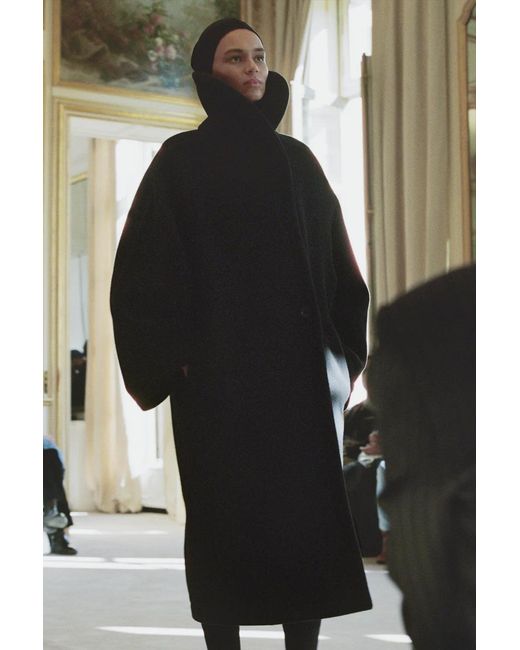 The Row Regino Black Wool Coat