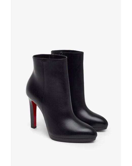 Christian Louboutin Black Fannylove Booty 120 Calf-Leather Heeled Boots