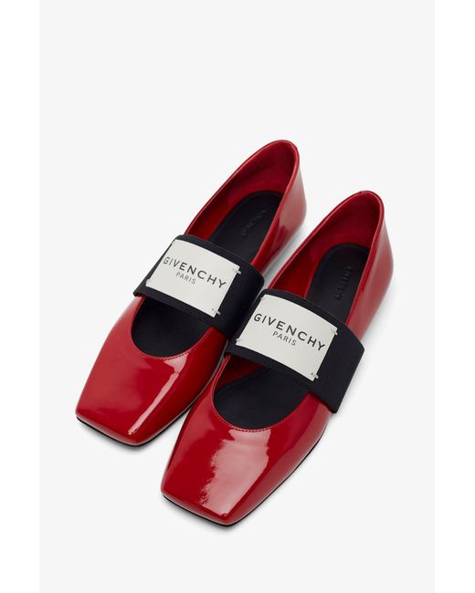 Givenchy Red Logo Ballerinas