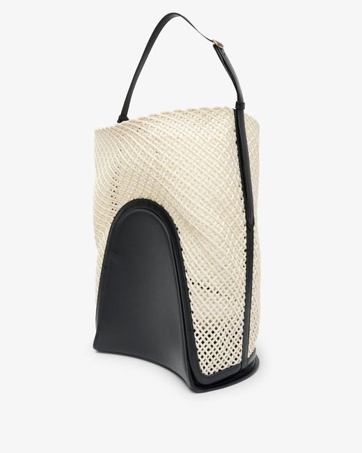 Alaïa White Large Beige Bucket Bag