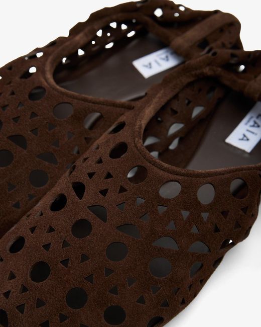 Alaïa Brown Neo Vienne Chocolate Flats