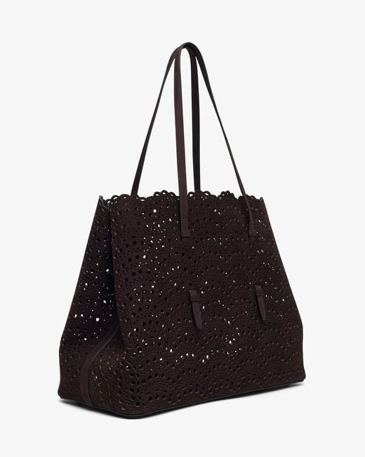 Alaïa Black Mina 37 Vienne Brown Suede Tote Bag