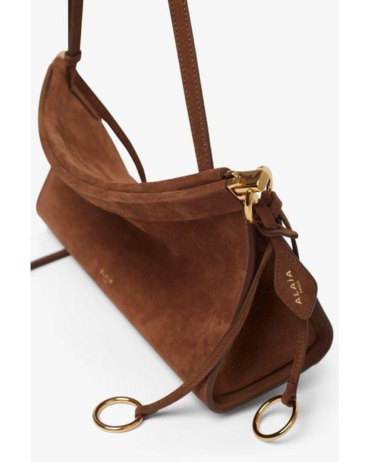 Alaïa Le Click Ew Medium Brown Nubuck Leather Bag