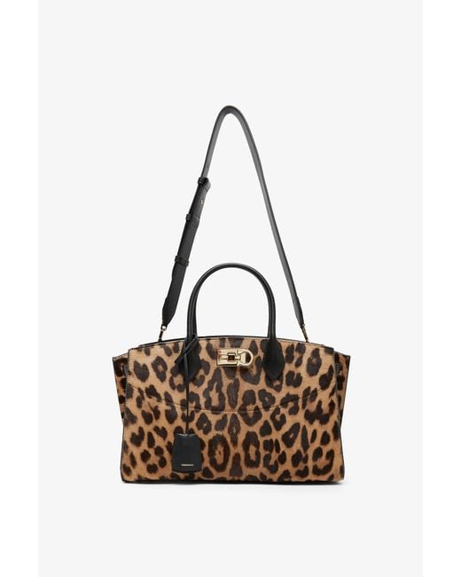 Ferragamo Multicolor The New Studio Leopard Bag