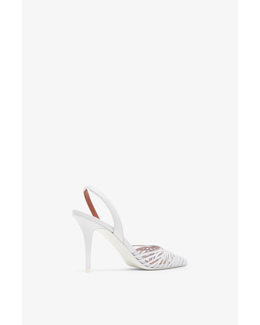 AMINA MUADDI White Lori 90 Nappa Slingback Pumps
