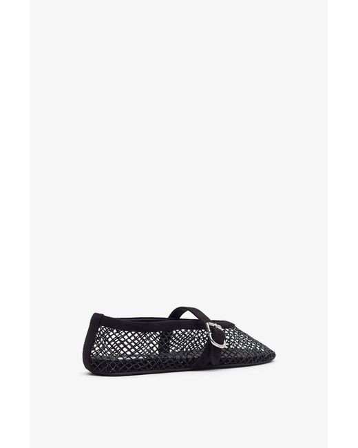 Alaïa White Strass Mesh Suede Ballet Flats