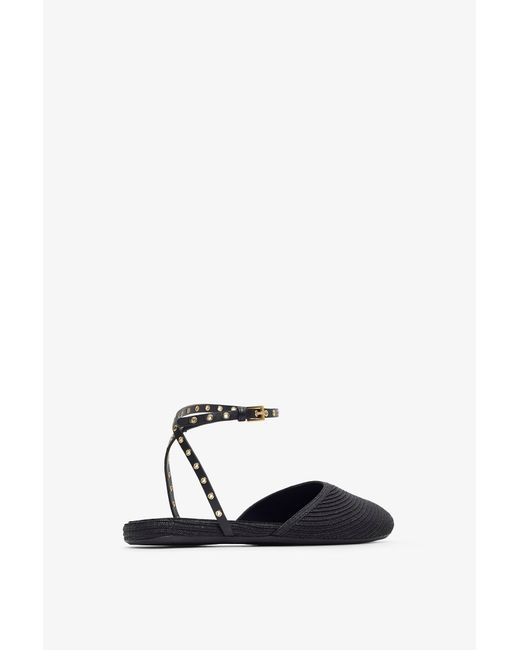 Alaïa White Paper Straw Flat Sandals