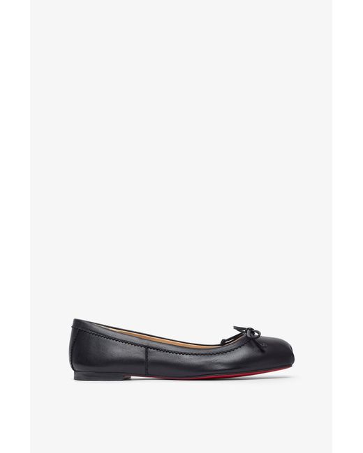 Christian Louboutin White Mamadrague Black Leather Ballerinas