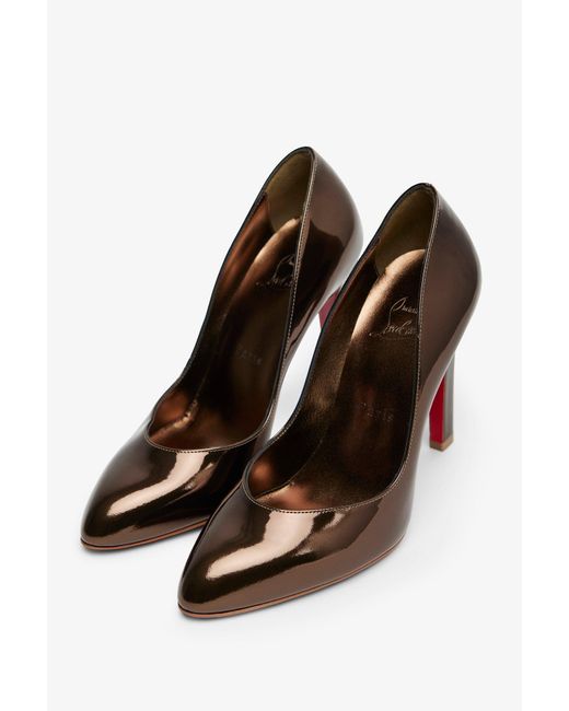 Christian Louboutin White Fannylove 100 Bronze Metallic Pumps