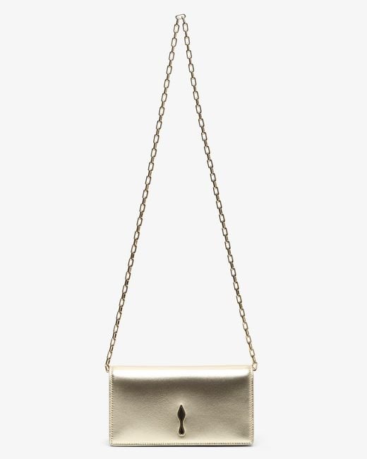 Christian Louboutin Natural Bettina Laminated Nappa Clutch