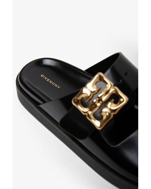 Givenchy 4g Black Flat Sandals