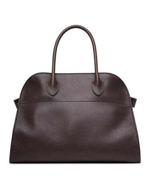 The Row Soft Margaux 12 Dark Brown Leather Bag