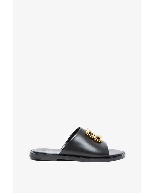 Givenchy 4g Liquid Black Flat Mules