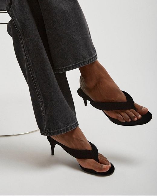 Alaïa White Infradito Velvet Thong Mules