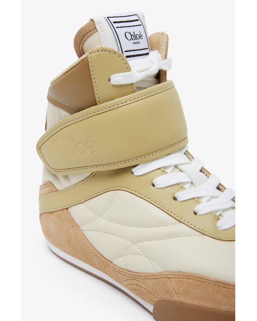 Chloé Natural Kick High-top Leather Sneakers