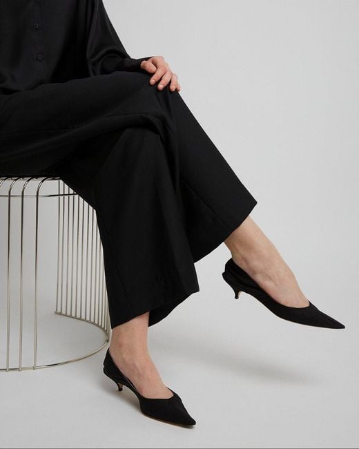 The Row White Liisa Black Kitten Pumps