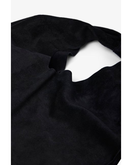 The Row Bindle Small Black Suede Bag