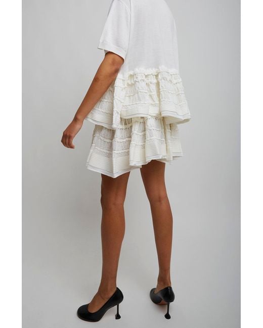 Alaïa White Short Skirt With Ruffles