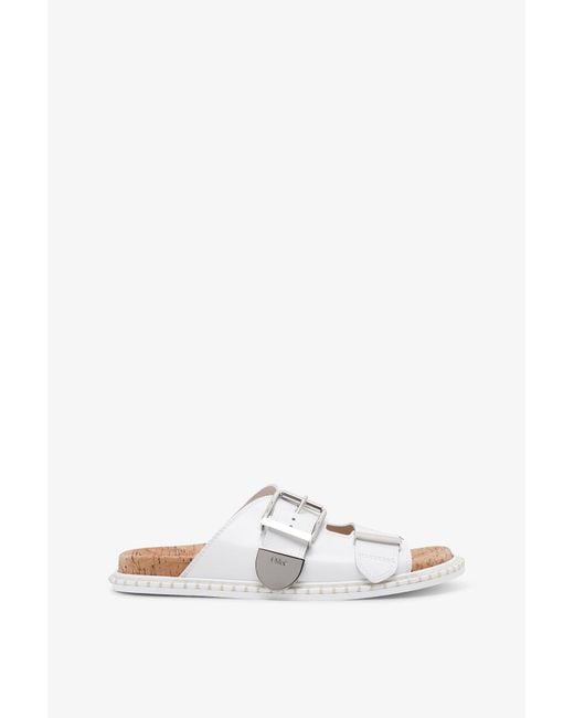 Chloé Rebecca White Leather Flats