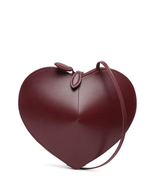 Alaïa Purple Le Coeur Dark Red Leather Crossbody Bag