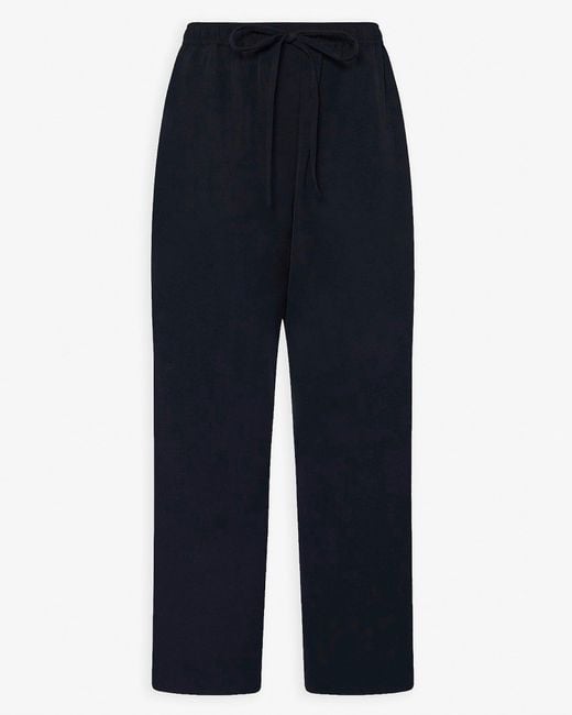 The Row Blue Orieno Dark Navy Wool Pants