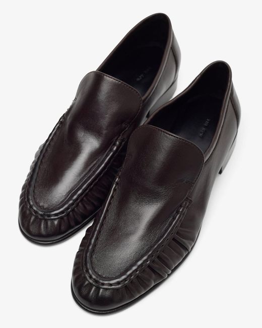 The Row Black Soft Mocassin Two Brown Flats