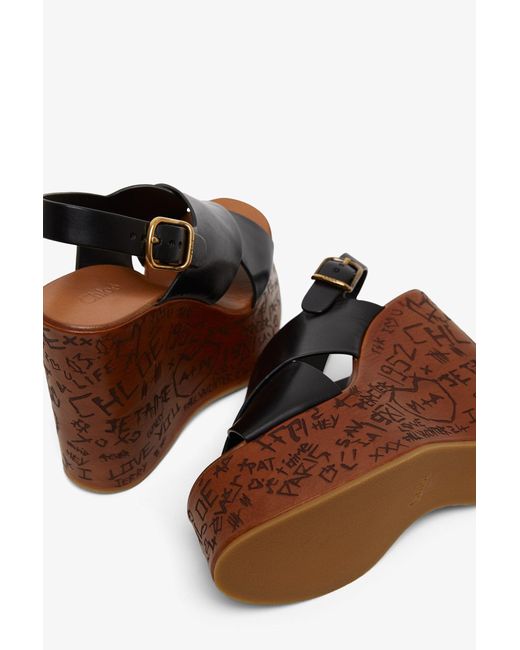 Chloé Brown Maxime Wedge Sandal