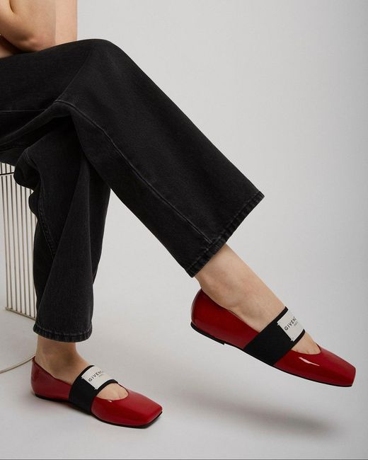 Givenchy Red Logo Ballerinas