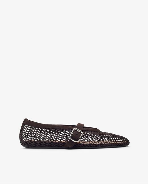 Alaïa White Brown Mesh Ballet Flats