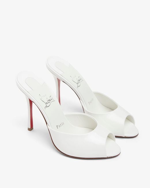 Christian Louboutin Me Dolly 100 White Patent Mules