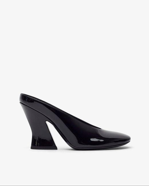 Givenchy Blue Sculpted Heeled 95 Black Patent Mules