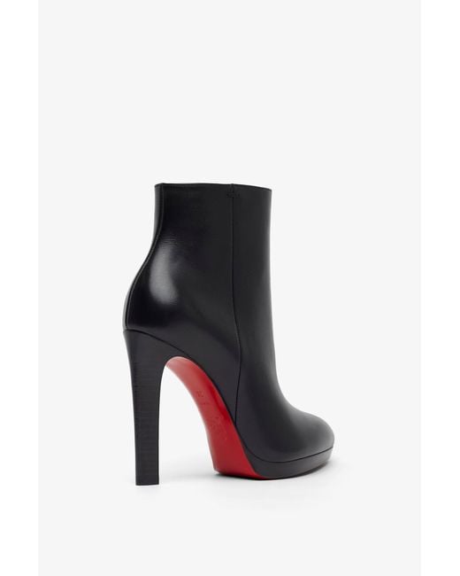 Christian Louboutin Black Fannylove Booty 120 Calf-Leather Heeled Boots