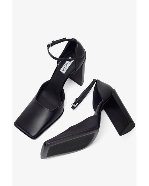 Alaïa White Square 90 Black Pumps