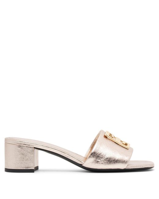Givenchy Natural 4g 45 Gold Leather Mules