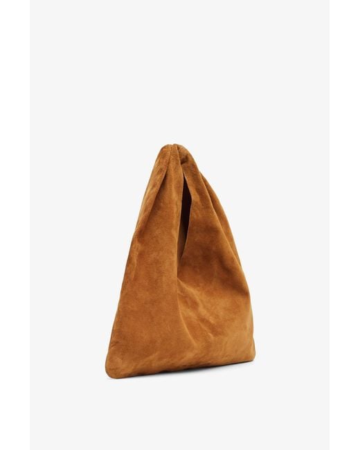 The Row Bindle Small Brown Suede Bag
