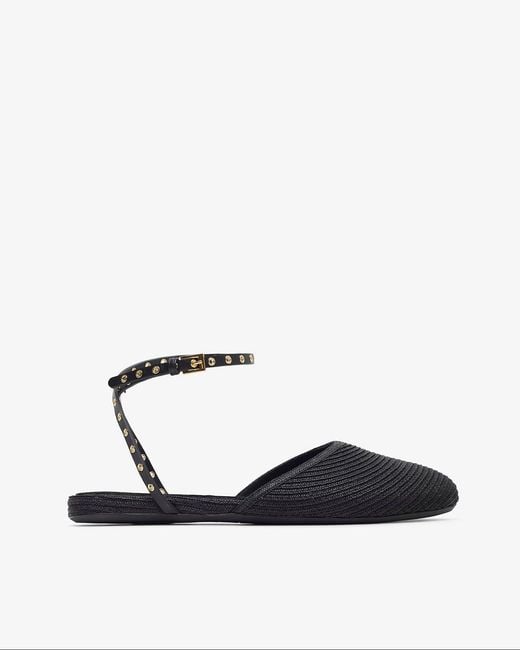 Alaïa White Paper Straw Flat Sandals