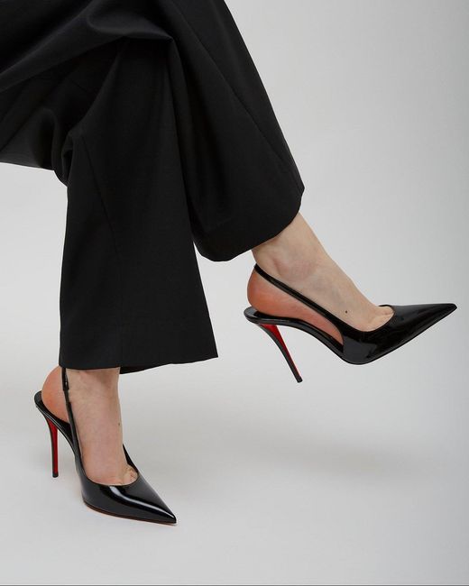 Christian Louboutin White Miss Z 100 Patent Slingback Pumps
