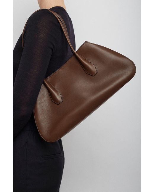 The Row Alger Brown Leather Shoulder Bag