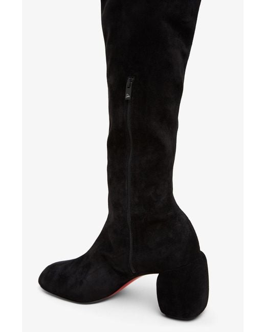 Christian Louboutin Minny 70 Black Suede Over Knee Boots Lyst UK
