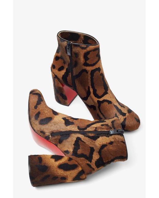 Christian Louboutin Brown Jane 85 Leopard Ankle Boots