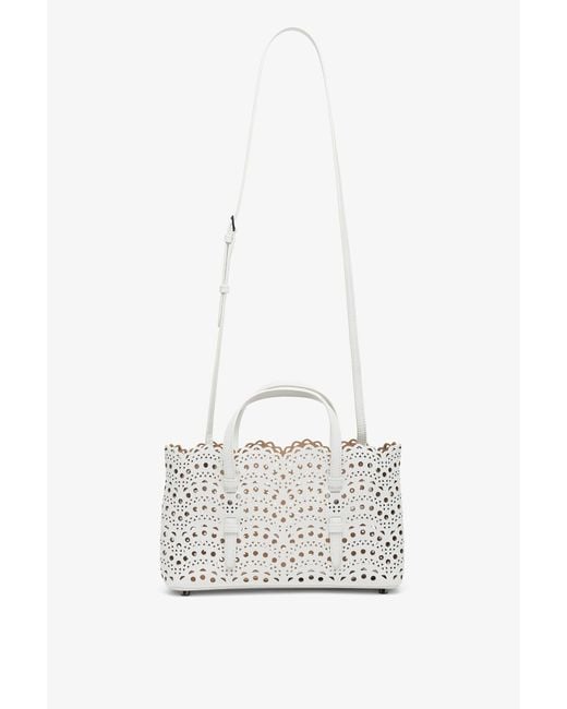 Alaïa Mina 25 Ew Vienne Vague White Tote Bag