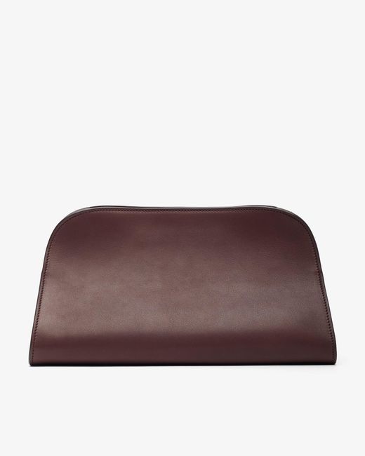 The Row Brown Peggy Burgundy Leather Clutch