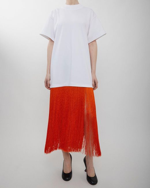 Alaïa Fringed White T-shirt