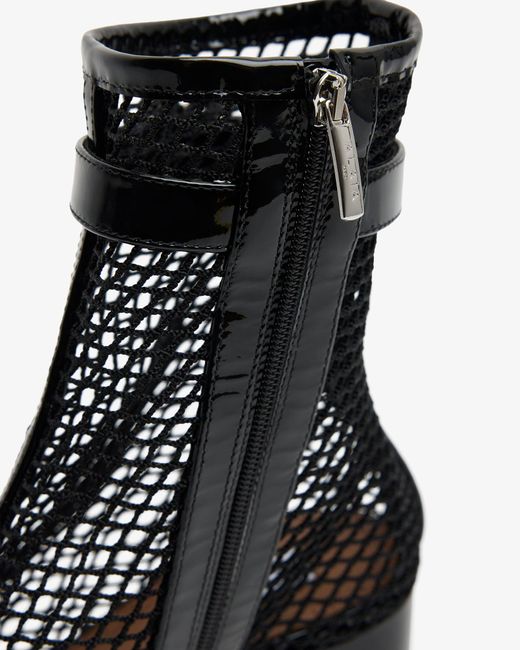 Alaïa Black Patent Mesh 55 Ankle Boots
