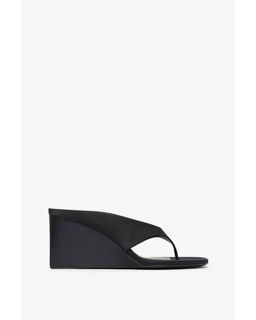 Alaïa White Cube Thong Satin Mules