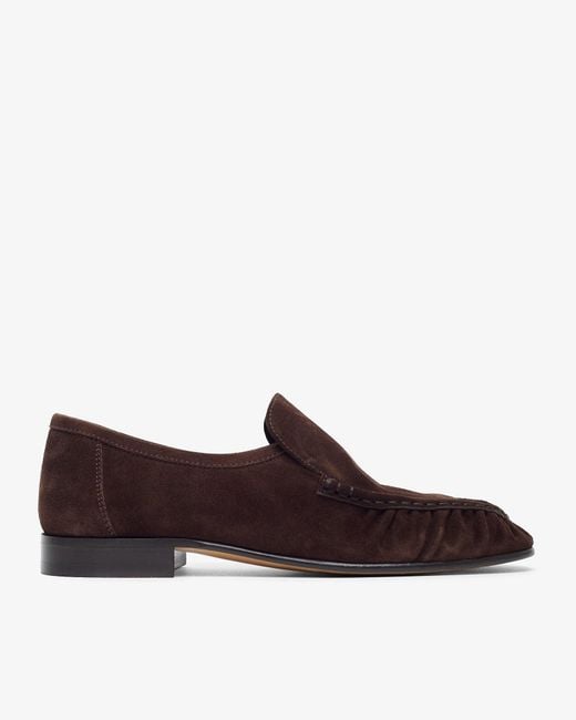 The Row Brown Soft Mocassin Two Suede Flats