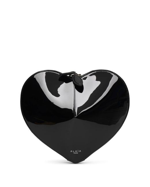 Alaïa Le Coeur Black Patent Crossbody Bag