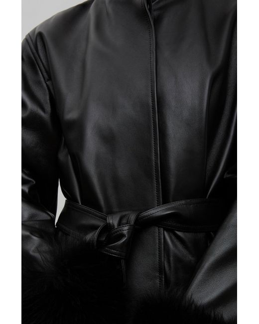 Alaïa Alaia Black Leather Long Coat